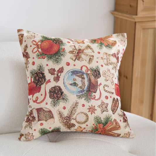 Cuscino jacquard con sfera di cristallo natalizia - 60cm x 60cm - image 0