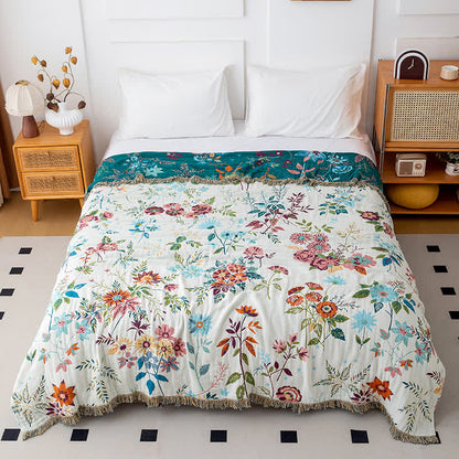 Trapunta con nappe in cotone naturale con motivo floreale - Matrimoniale Grande - image 0