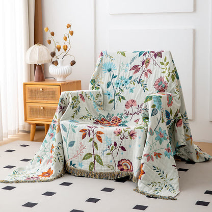 Trapunta con nappe in cotone naturale con motivo floreale - image 2