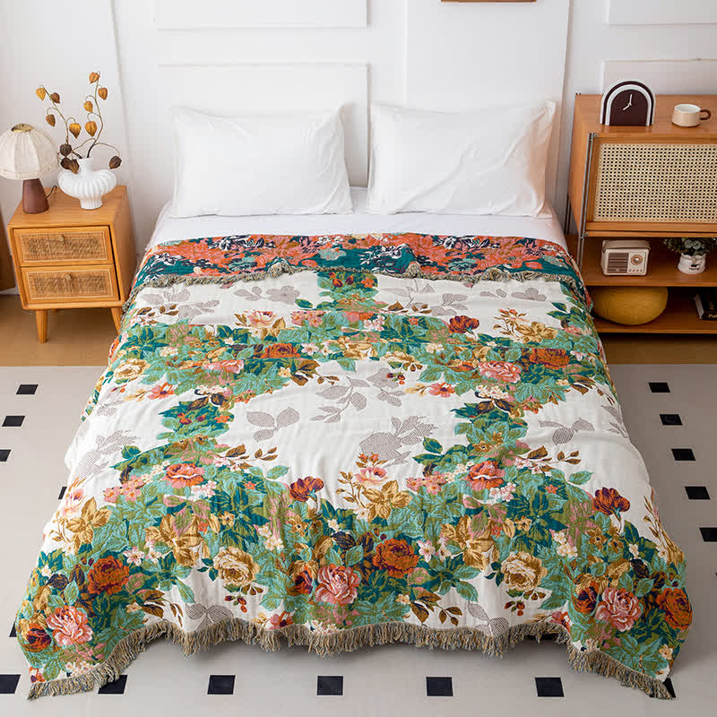 Trapunta con nappe in cotone naturale Wonderland Flower - Matrimoniale - image 0