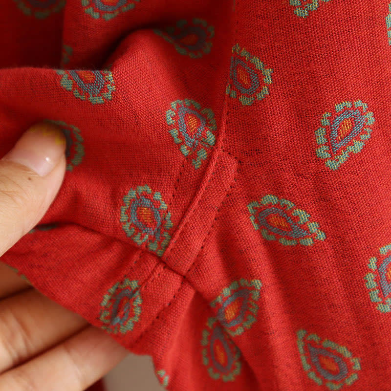 Pigiama in garza di cotone jacquard ispirato al Paisley - image 10