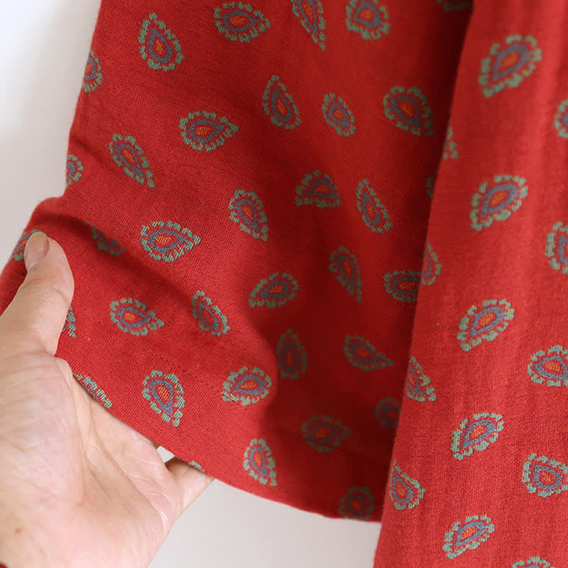Pigiama in garza di cotone jacquard ispirato al Paisley - image 7