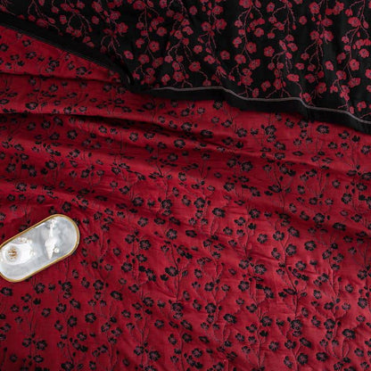 Trapunta reversibile in garza di cotone jacquard con motivo floreale pastorale - image 26