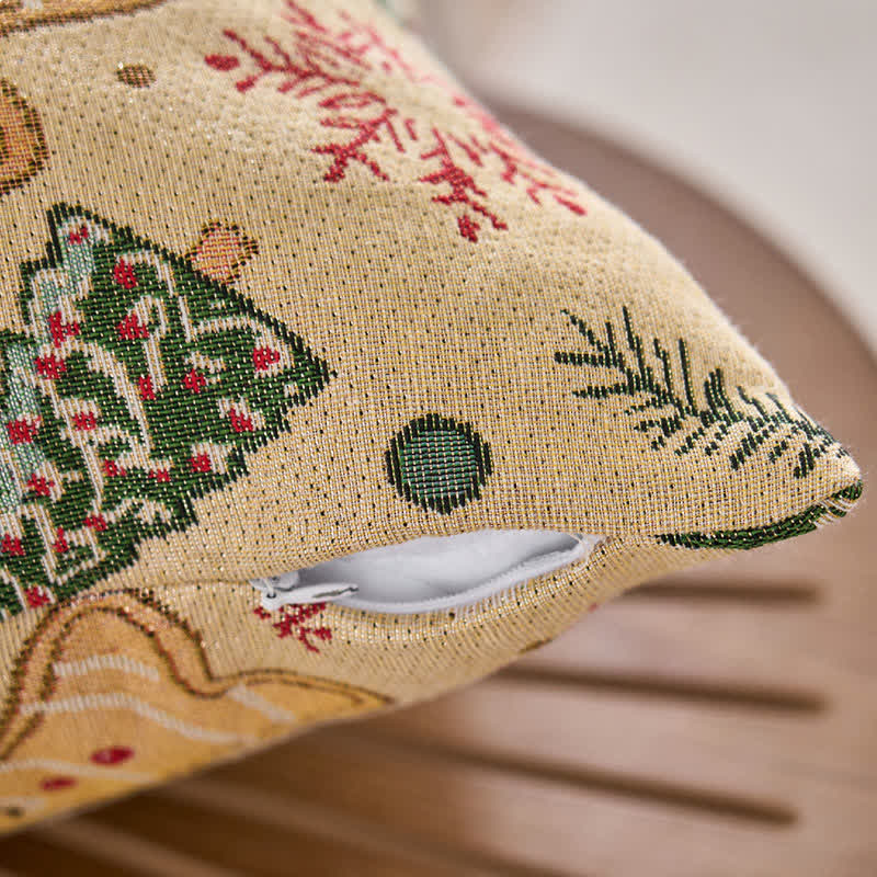 Cuscino natalizio in jacquard con omino di pan di zenzero - image 2