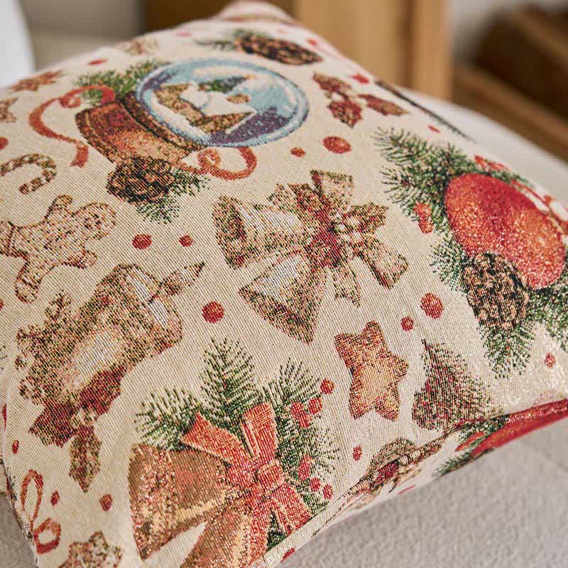 Cuscino jacquard con sfera di cristallo natalizia - image 1