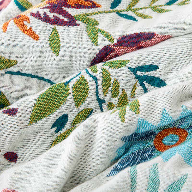 Trapunta con nappe in cotone naturale con motivo floreale - image 5