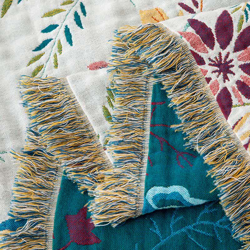 Trapunta con nappe in cotone naturale con motivo floreale - image 6
