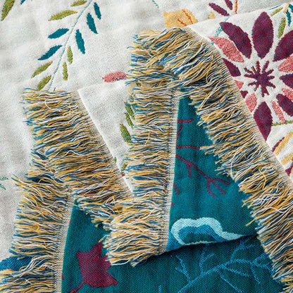 Trapunta con nappe in cotone naturale con motivo floreale - image 6
