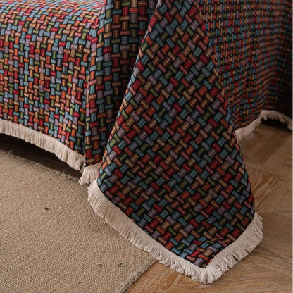 Coperta da divano con nodo geometrico colorato - image 4