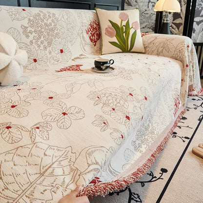 Coperta reversibile per divano con motivo floreale rustico - image 3