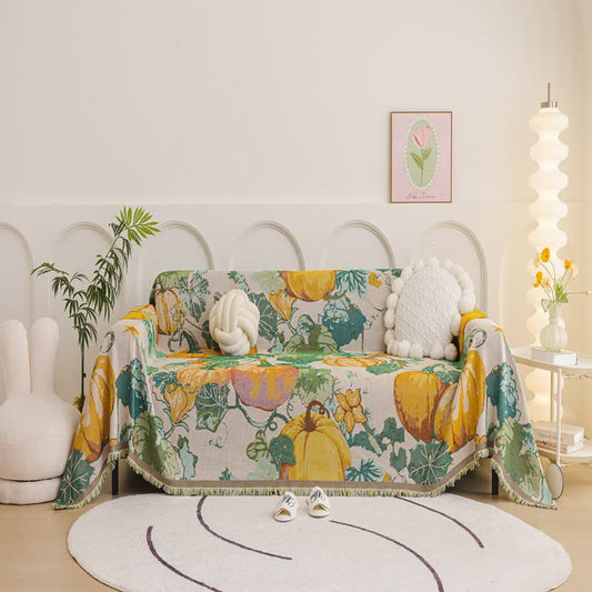 Coperta da divano con scritta "Harvest Pumpkin" - 180cm x 340cm - image 0