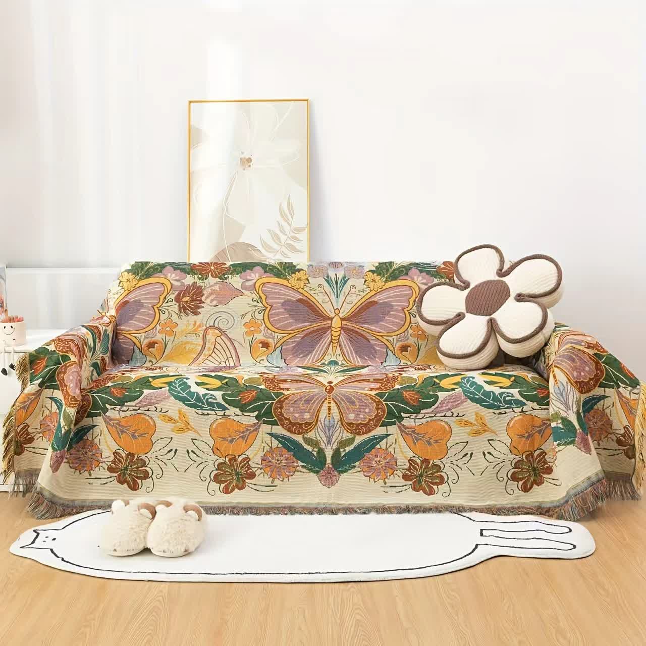 Coperta da divano con motivo floreale colorato - 180cm x 340cm - image 0