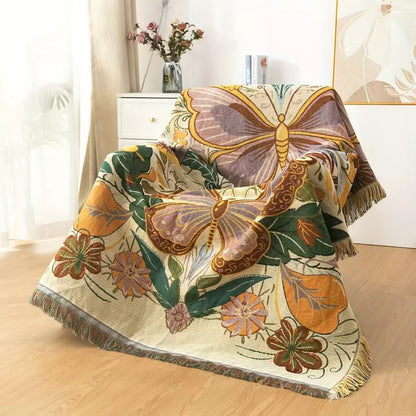 Coperta da divano con motivo floreale colorato - image 1