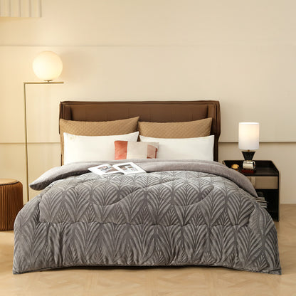 Coperta in pile goffrato di lusso - Grigio - Matrimoniale Grande - image 10