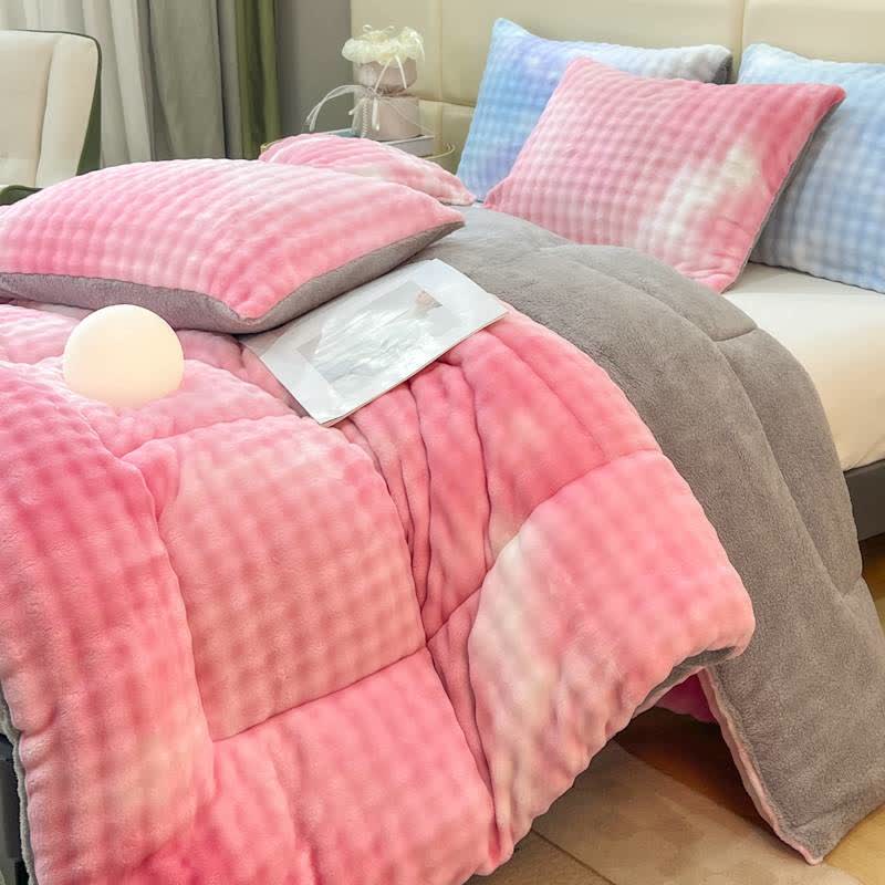 Coperte calde in sherpa con colori sfumati e soffici - image 3