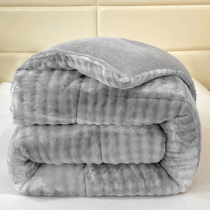 Coperte calde in sherpa con colori sfumati e soffici - Grigio - Matrimoniale Grande - image 6
