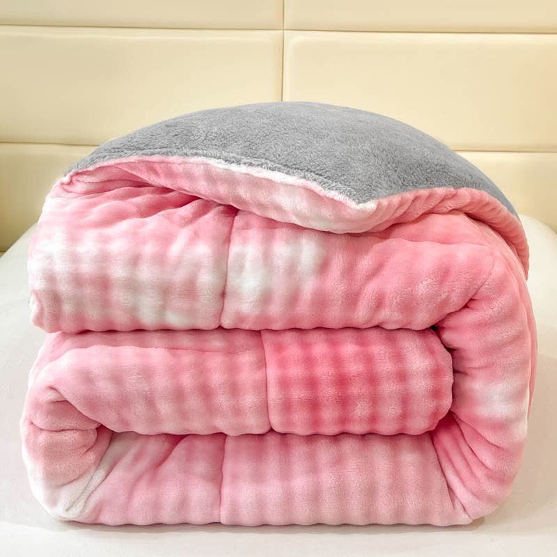 Coperte calde in sherpa con colori sfumati e soffici - Rosa - Matrimoniale Grande - image 4