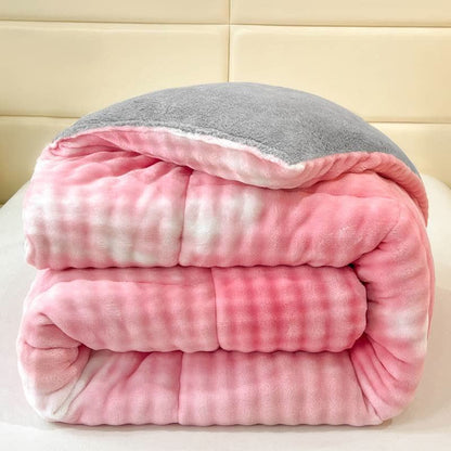 Coperte calde in sherpa con colori sfumati e soffici - Rosa - Matrimoniale Grande - image 4