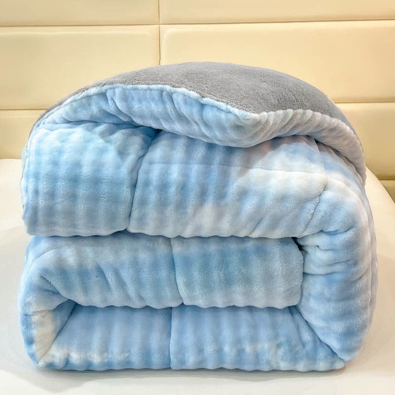 Coperte calde in sherpa con colori sfumati e soffici - Blu - Matrimoniale Grande - image 8