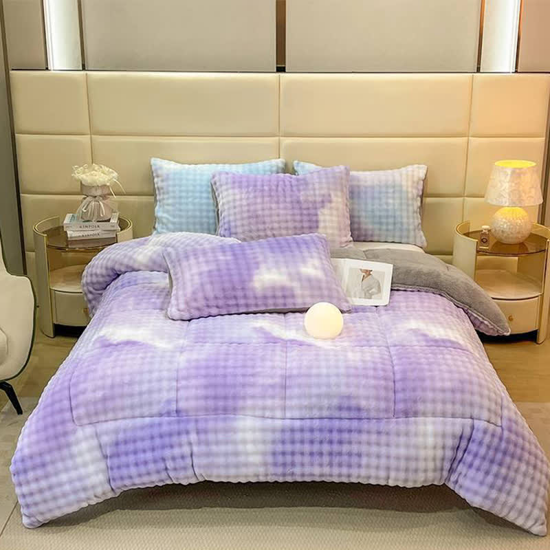 Coperte calde in sherpa con colori sfumati e soffici - image 15