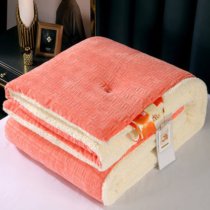 Coperta Sherpa con motivo geometrico in rilievo - Rosa - Matrimoniale Grande - image 16
