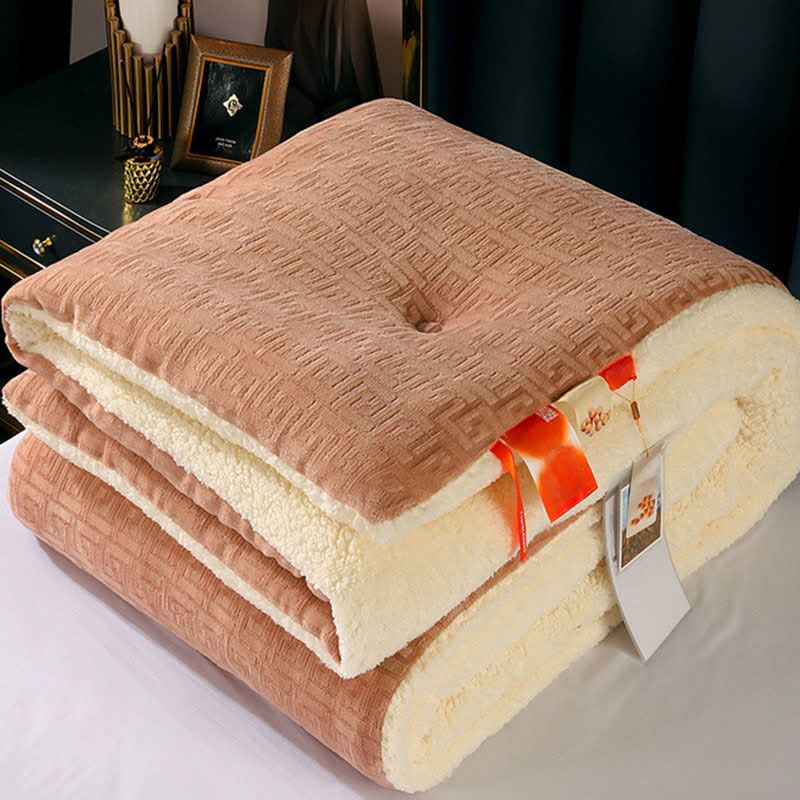 Coperta Sherpa con motivo geometrico in rilievo - Cachi - Matrimoniale Grande - image 14