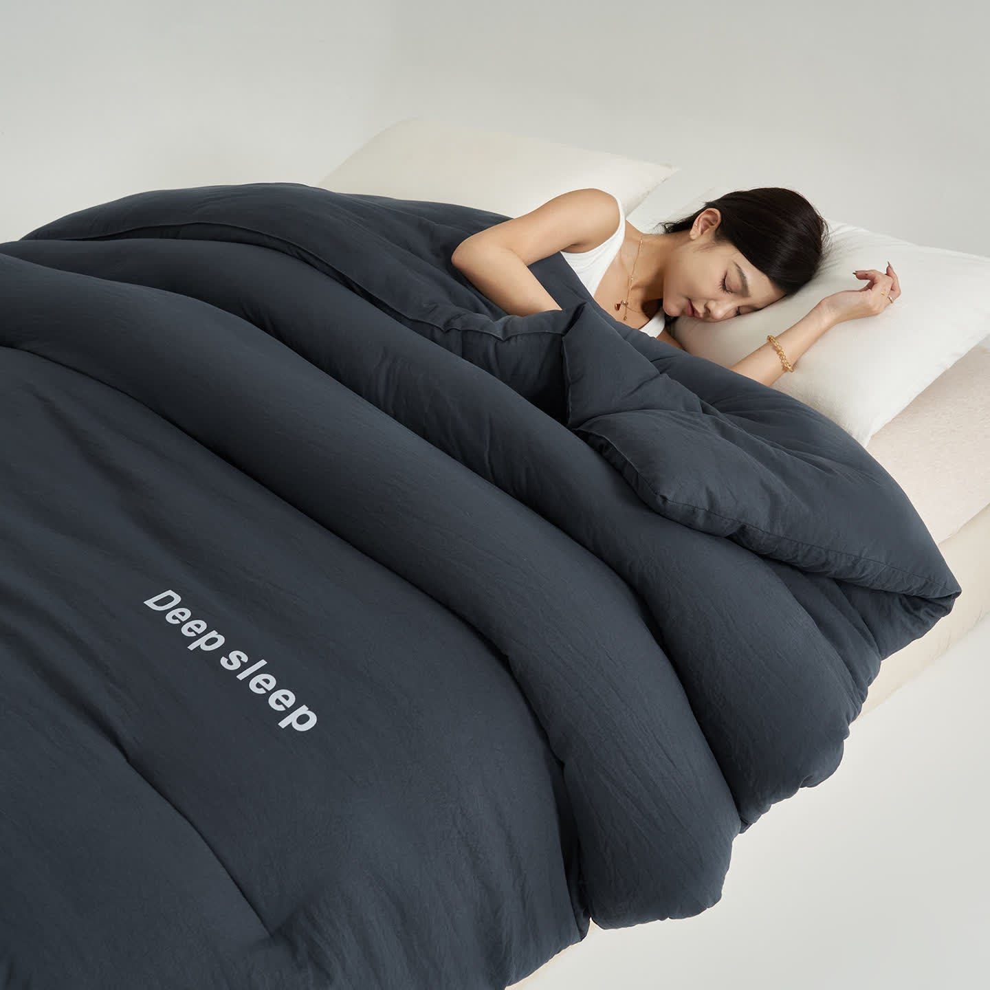Piumino stampato con lettera Deep Sleep - Grigio scuro - Matrimoniale Grande - image 2