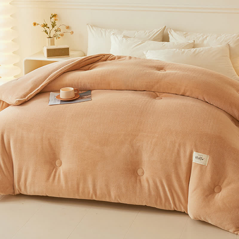 Coperta di peluche calda e semplice in tinta unita - image 6