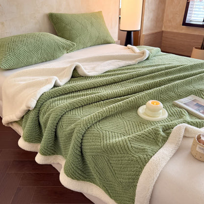 Coperta reversibile in caldo Sherpa - Verde - 2 federe - 48cm x 74cm - image 16