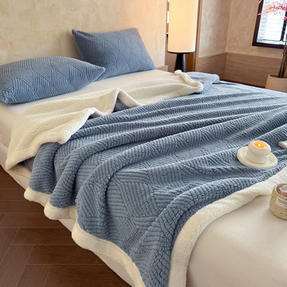 Coperta reversibile in caldo Sherpa - Blu - 2 federe - 48cm x 74cm - image 1