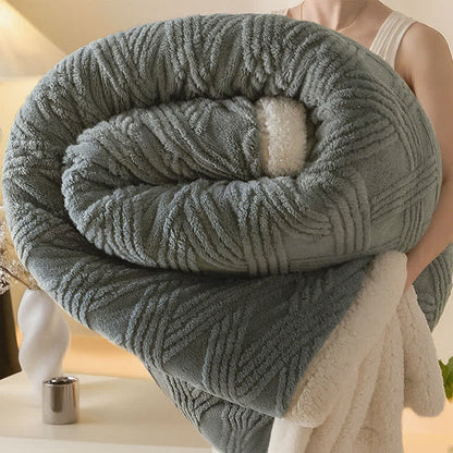 Coperta calda con trama a rombi a righe - Grigio scuro - 2 federe - 48cm x 74cm - image 13