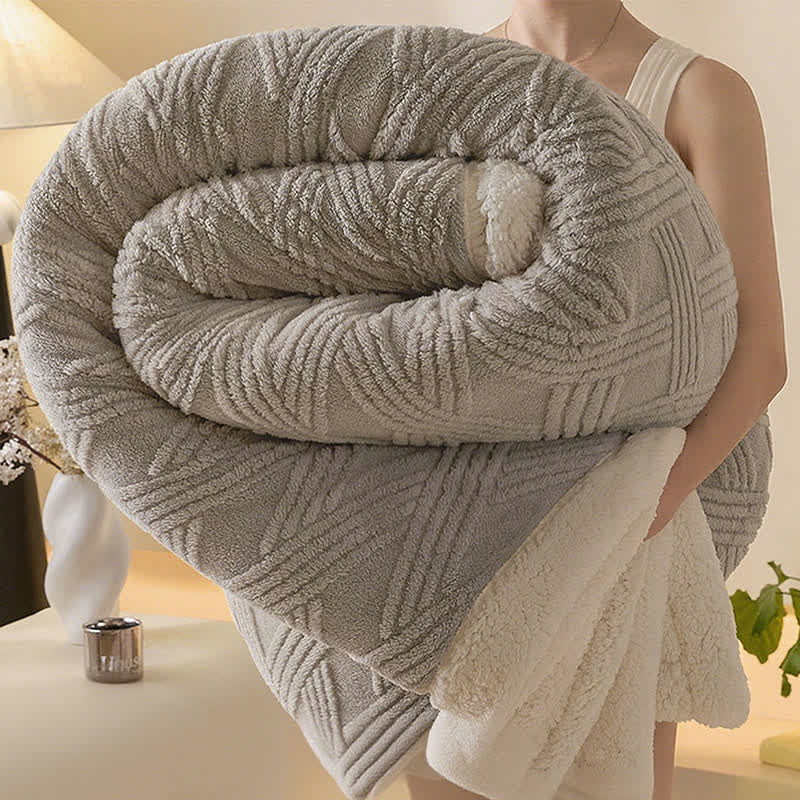 Coperta calda con trama a rombi a righe - Grigio chiaro - 2 federe - 48cm x 74cm - image 12