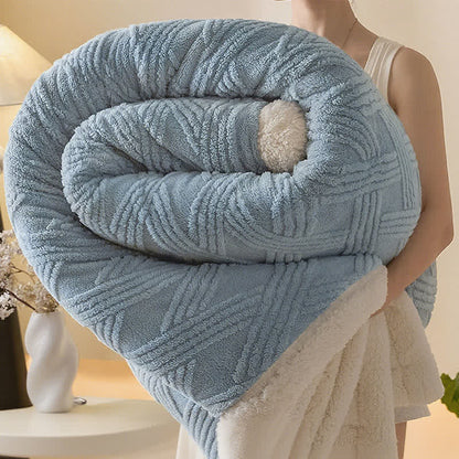 Coperta calda con trama a rombi a righe - Blu - 2 federe - 48cm x 74cm - image 14