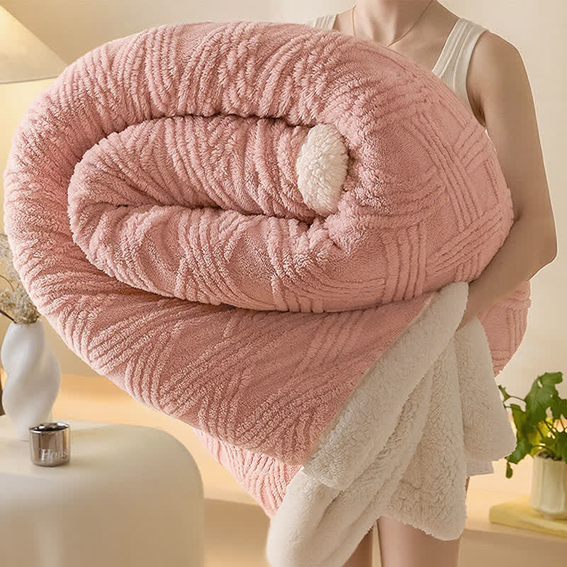 Coperta calda con trama a rombi a righe - Rosa - 2 federe - 48cm x 74cm - image 8