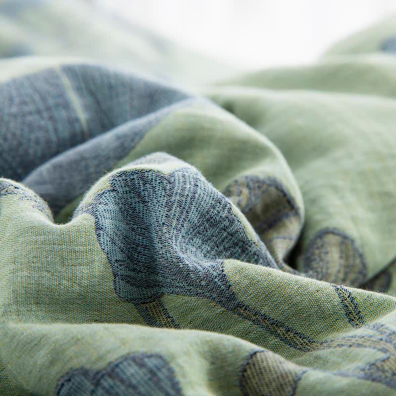 Biancheria da letto reversibile in garza di cotone con foglie di ginkgo - image 8