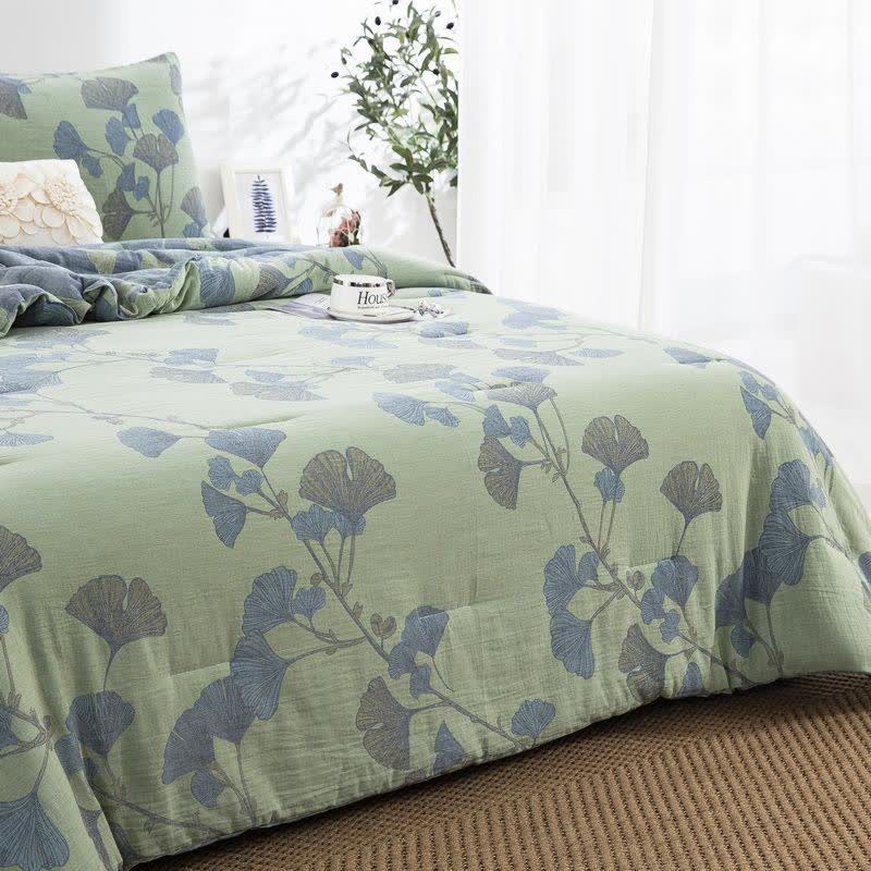 Biancheria da letto reversibile in garza di cotone con foglie di ginkgo - image 4