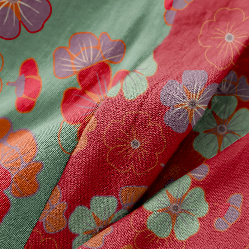 Kimono in garza di cotone con fiori di prugna - image 13