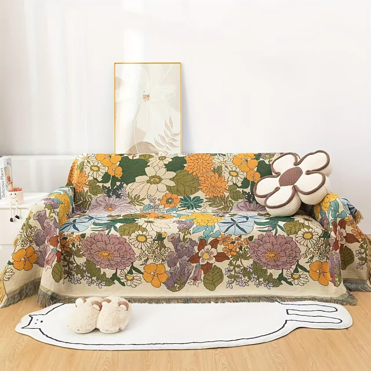 Coperta da divano con fiori abbondanti - 180cm x 340cm - image 0