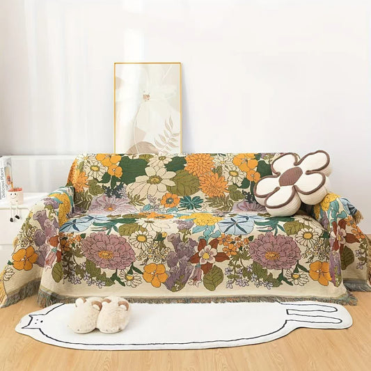Coperta da divano con fiori abbondanti - 180cm x 340cm - image 0