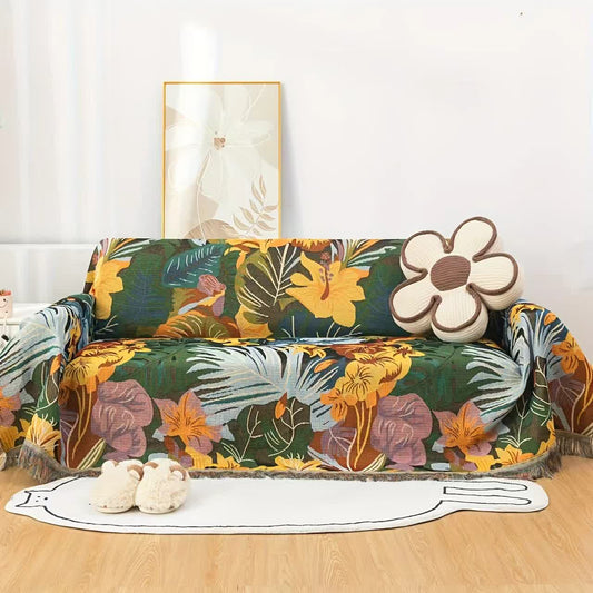 Coperta da divano con fiori della giungla - 180cm x 340cm - image 0