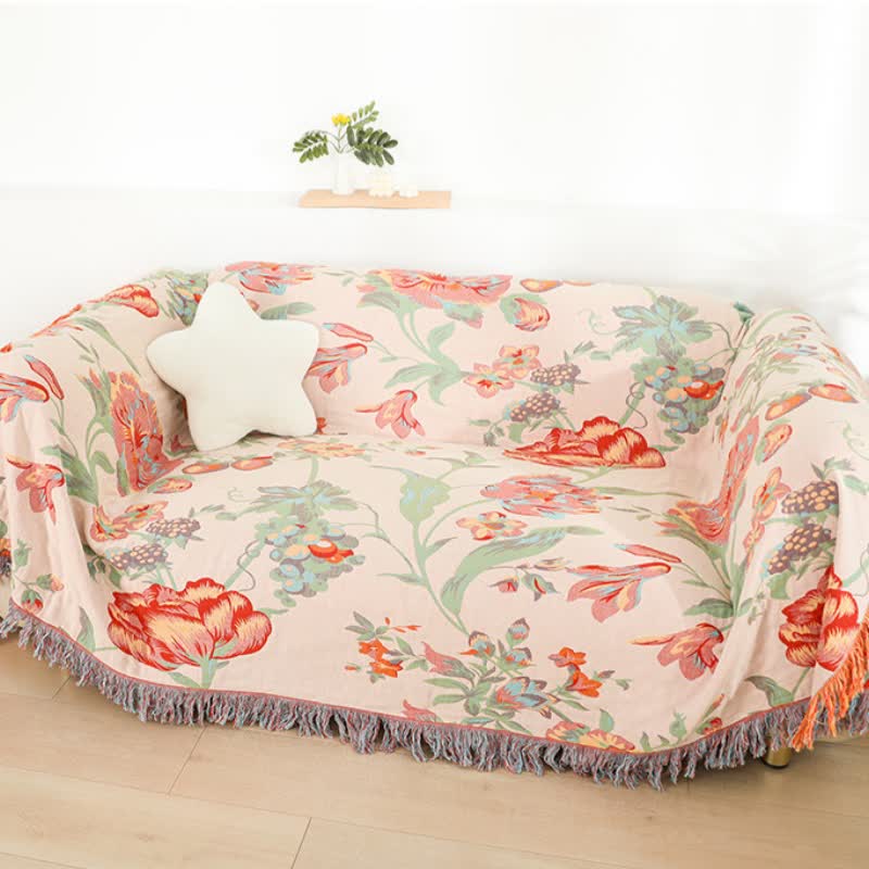 Trapunta con nappe in garza di cotone a fiori d'arancio - image 2