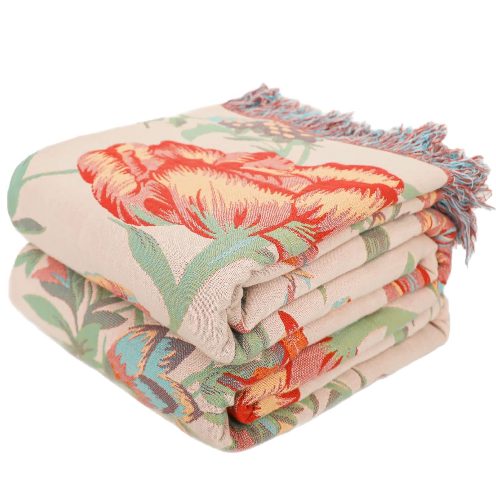 Trapunta con nappe in garza di cotone a fiori d'arancio - image 1