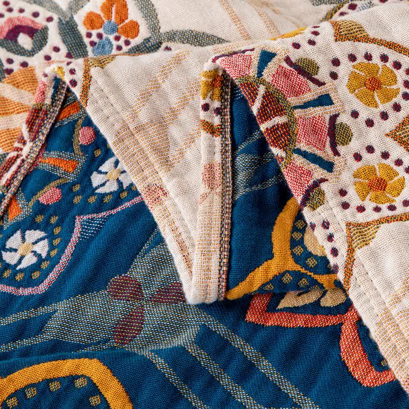 Trapunta etnica in cotone con fiori a forma di stella - image 6