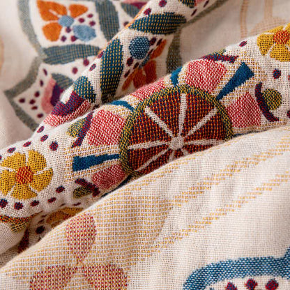 Trapunta etnica in cotone con fiori a forma di stella - image 5