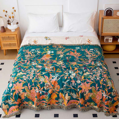 Trapunta con nappe in garza di cotone Flourish Flower - image 1