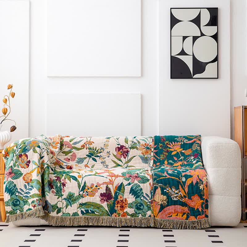 Trapunta con nappe in garza di cotone Flourish Flower - image 4