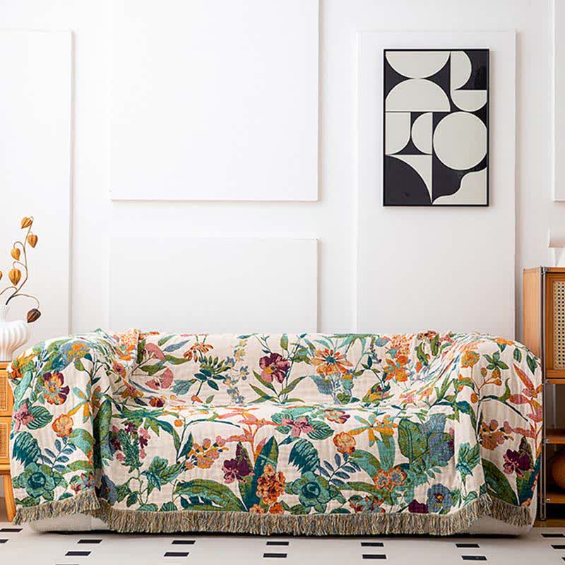 Trapunta con nappe in garza di cotone Flourish Flower - image 3