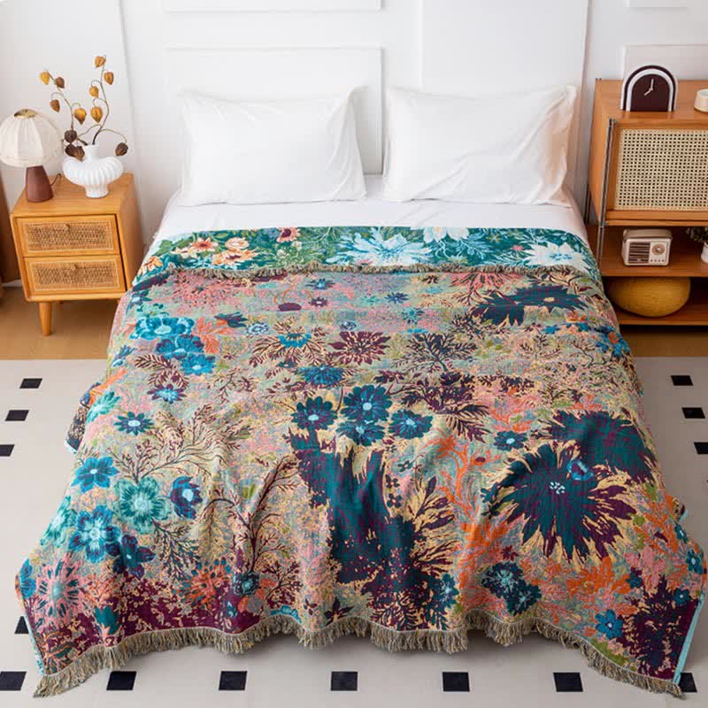 Trapunta con nappe in garza di cotone Forest Daisy - image 1