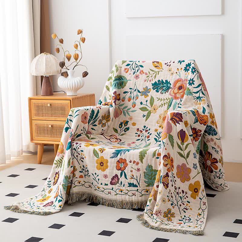 Trapunta in cotone con nappe e foglie colorate - image 1