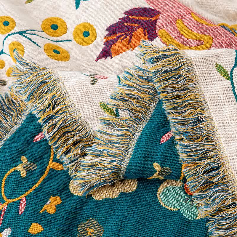 Trapunta in cotone con nappe e foglie colorate - image 5